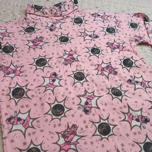 Vtg 90s Pink Power Rangers Long Sleeve Youth XL 14/16 1995 USA Made Turtle Neck